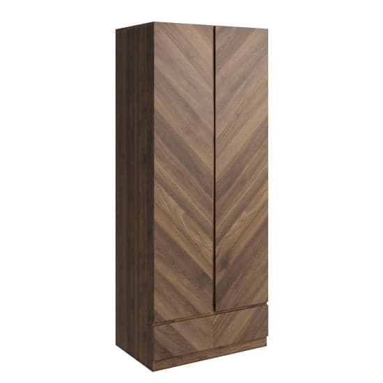 Cianna Wooden Wardrobe With 2 Doors 1 Drawer In Royal Walnut_4