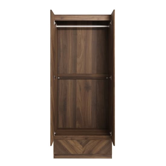 Cianna Wooden Wardrobe With 2 Doors 1 Drawer In Royal Walnut_6