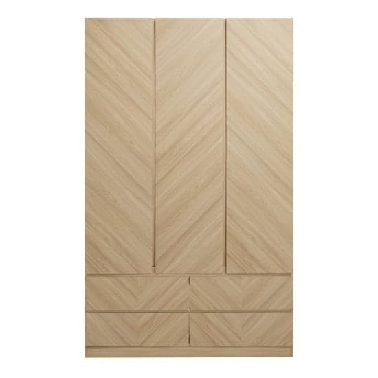 Cianna Wooden Wardrobe With 3 Doors 4 Drawers In Euro Oak_2