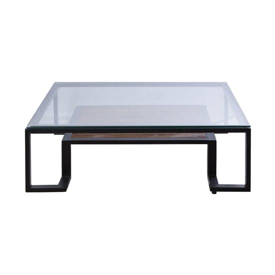 Ciao Clear Glass Coffee Table With Black Metal Frame_1