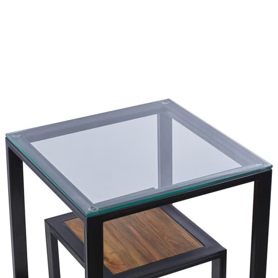Ciao Clear Glass Side Table With Black Metal Frame_5