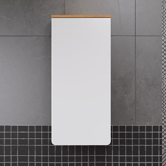 Ciara White Gloss Wall Bathroom Storage Cabinet In Artisan Oak_1