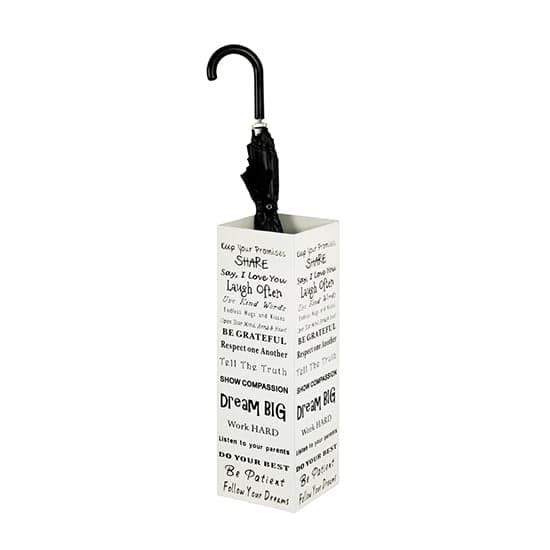 Cibecue Metal Lettering Style Umbrella Stand In White_1