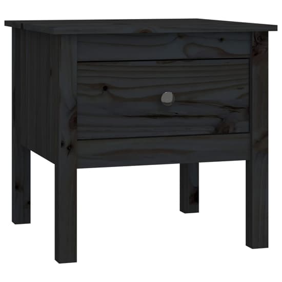 Ciella Pine Wood Side Table With 1 Drawer In Black_3