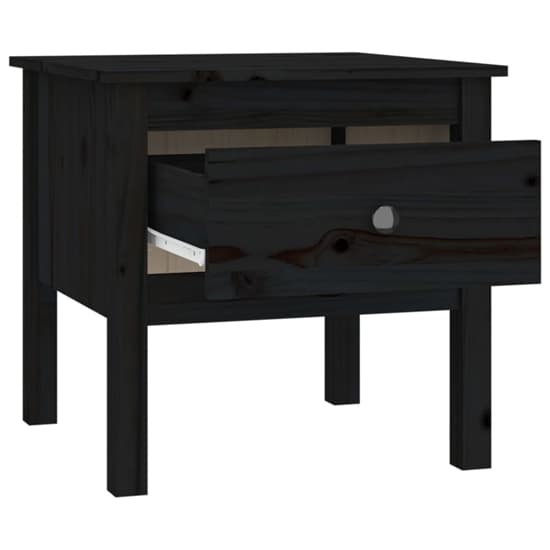 Ciella Pine Wood Side Table With 1 Drawer In Black_5