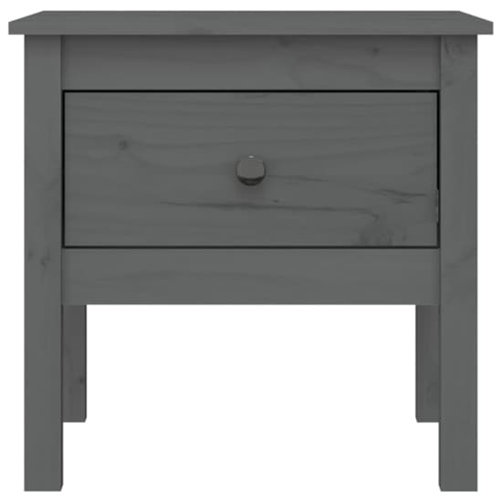 Ciella Pine Wood Side Table With 1 Drawer In Grey_4