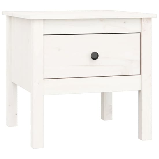 Ciella Pine Wood Side Table With 1 Drawer In White_3