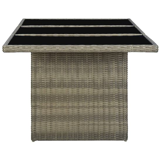 Cielo Garden Glass Top Dining Table In Brown Poly Rattan_3