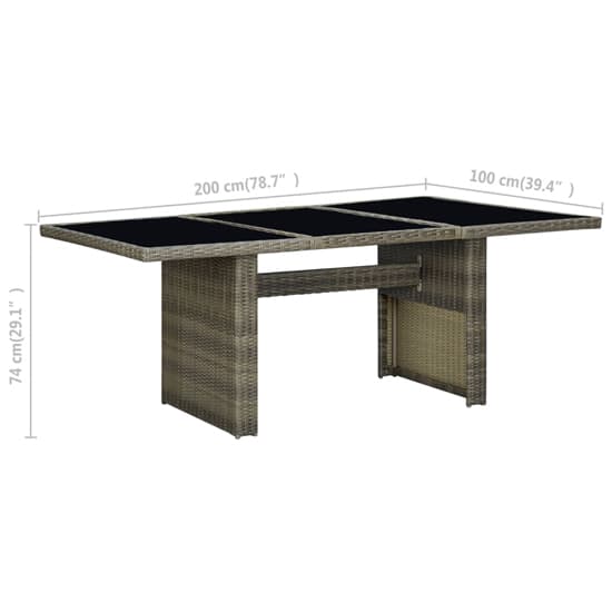 Cielo Garden Glass Top Dining Table In Brown Poly Rattan_5