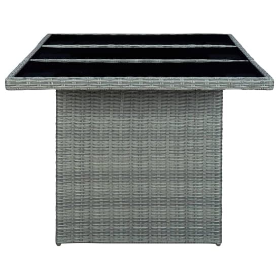 Cielo Garden Glass Top Dining Table In Light Grey Poly Rattan_3