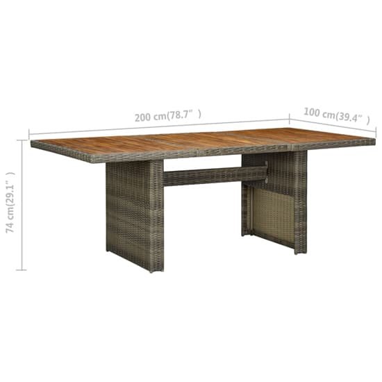 Cielo Garden Wooden Dining Table In Brown Poly Rattan_5