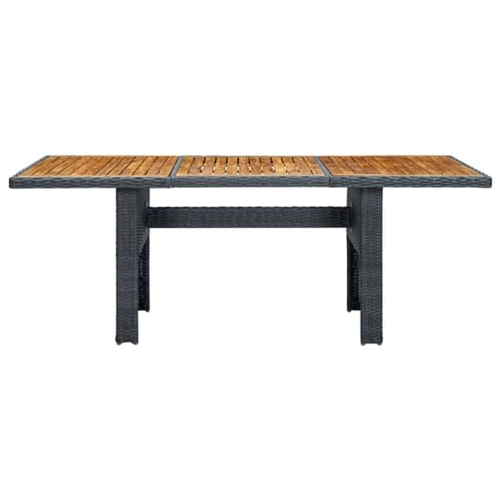 Cielo Garden Wooden Dining Table In Dark Grey Poly Rattan_2