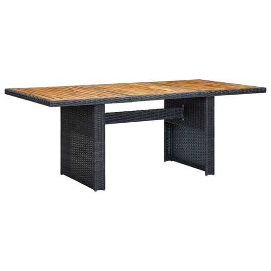 Cielo Garden Wooden Dining Table In Dark Grey Poly Rattan_1