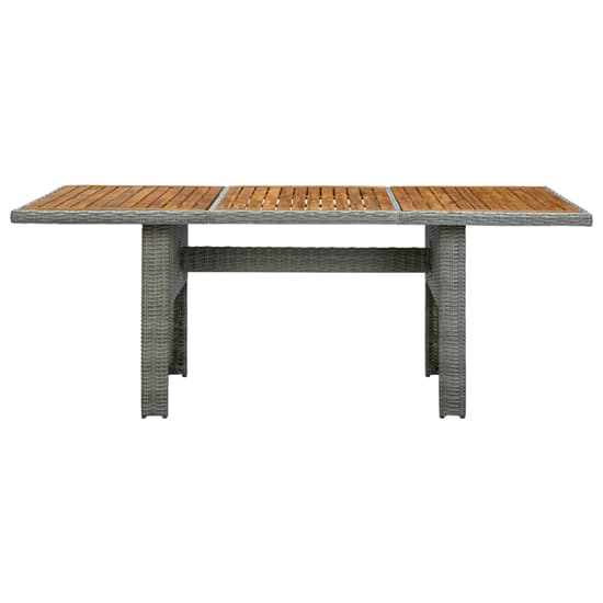 Cielo Garden Wooden Dining Table In Light Grey Poly Rattan_2