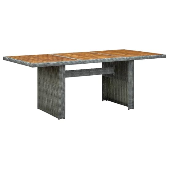 Cielo Garden Wooden Dining Table In Light Grey Poly Rattan_1