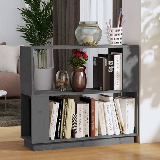 Ciniod Pinewood Bookcase And Room Divider In Grey_2