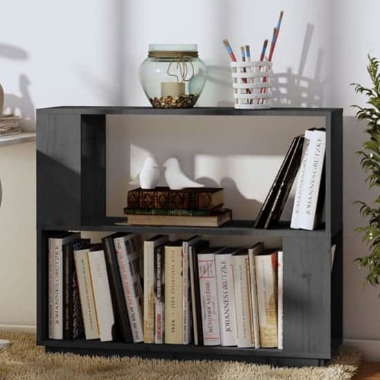 Ciniod Pinewood Bookcase And Room Divider In Grey_1