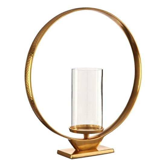 Circus Large Glass Candle Holder With Gold Aluminium Frame_1