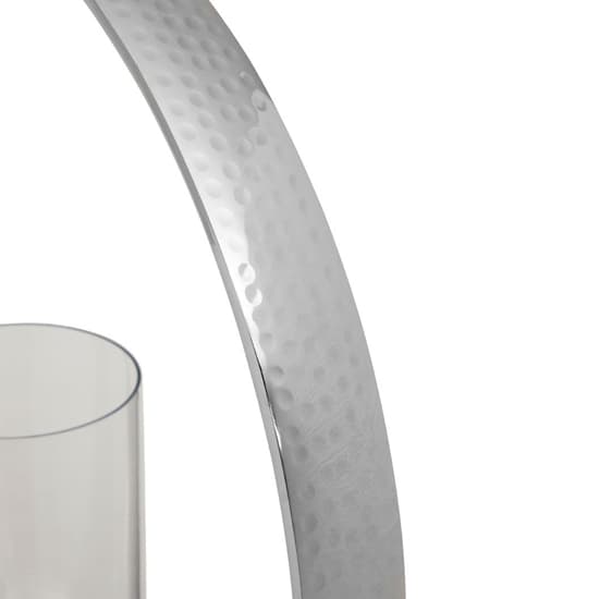 Circus Medium Glass Candle Holder With Silver Aluminium Frame_4
