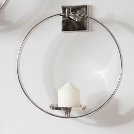 Circus Round Wall Sconce Glass Candle Holder With Silver Frame_4