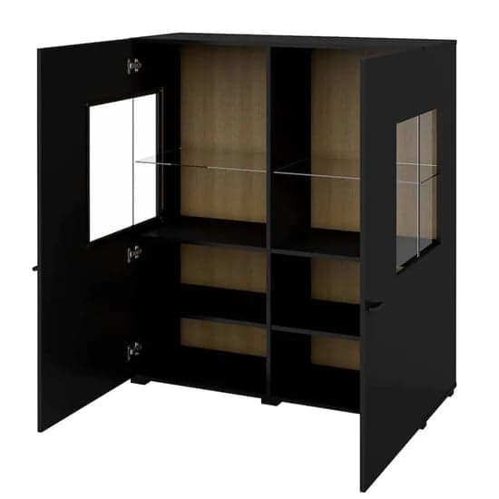 Citrus Wooden Display Cabinet With 2 Doors In Black_3
