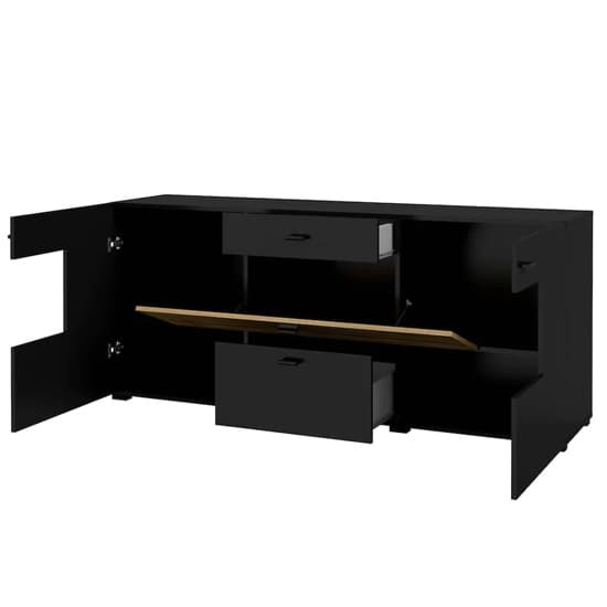 Citrus Wooden Sideboard With 3 Doors 2 Drawers In Black_3