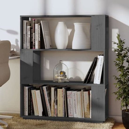 Civilla Pinewood Bookcase And Room Divider In Grey_1