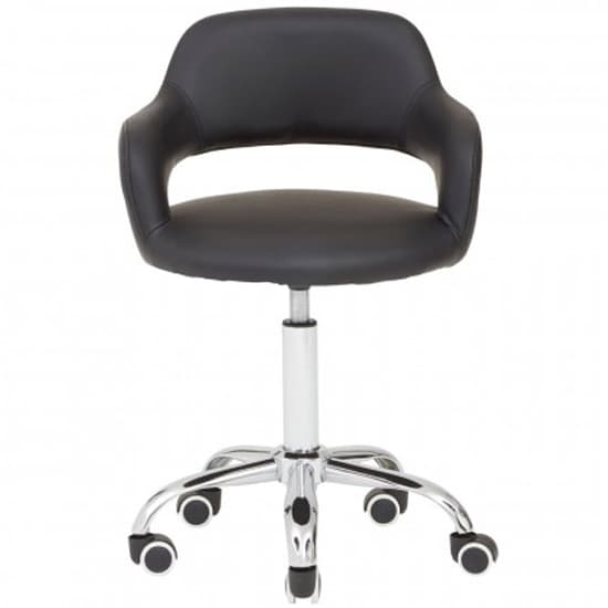 Civo Home And Office Leather Chair In Black With Curved Back_2