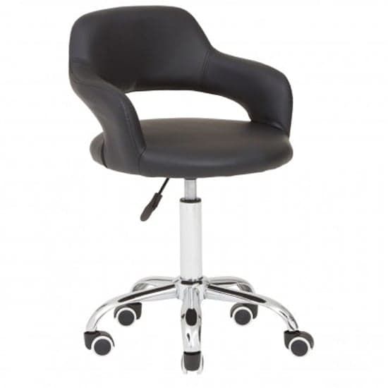 Civo Home And Office Leather Chair In Black With Curved Back_1