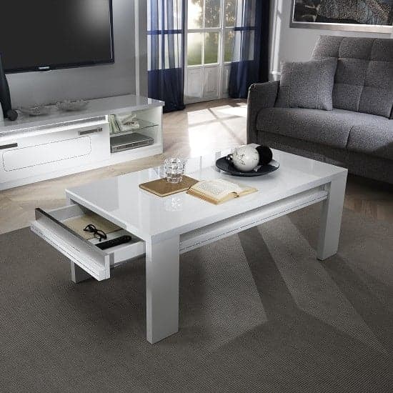 Claire Coffee Table In White High Gloss And Steel Effect_2