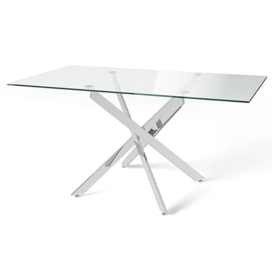 Calke Rectangular Glass Dining Table With Chrome Legs_1