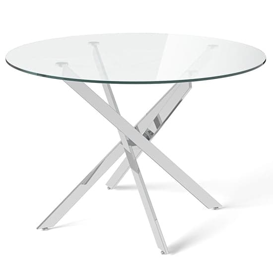 Calke Round Glass Dining Table With Chrome Legs_1