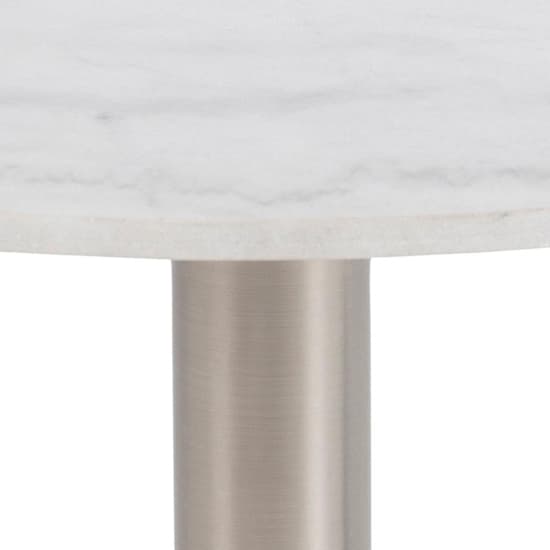 Clarkston Marble Coffee Table In Guangxi White With Chrome Base