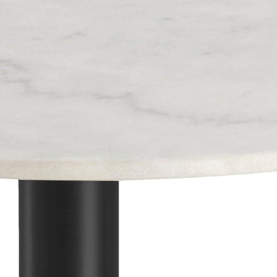 Clarkston Marble Dining Table With Black Base In White_2