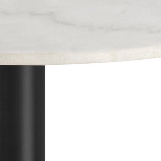 Clarkston Marble Dining Table With Black Base In White_3
