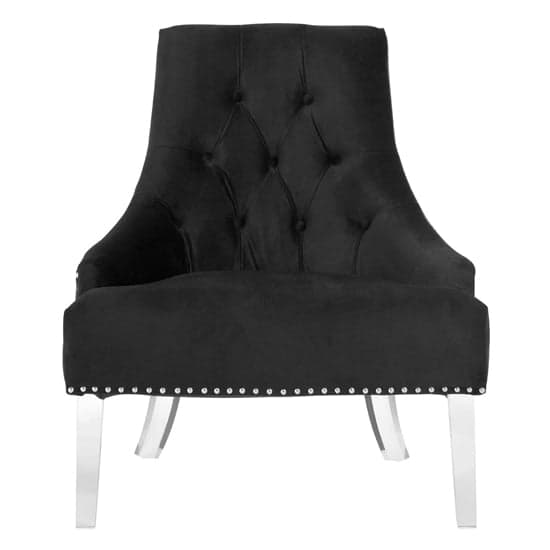 Clarox Button Tufted Fabric Accent Chair In Black_2