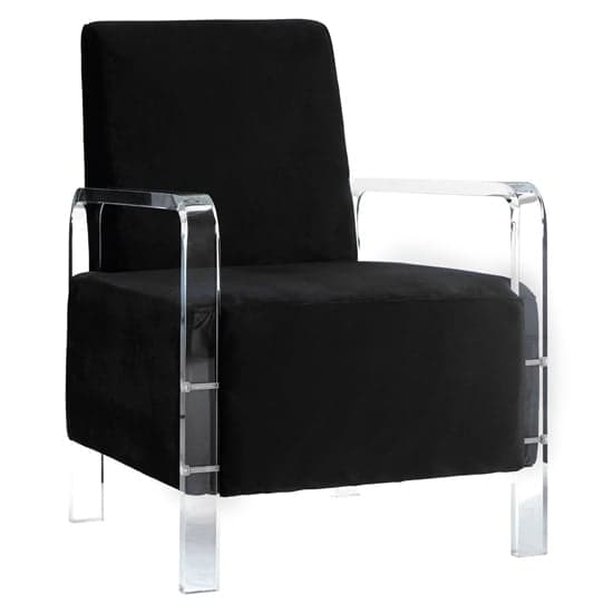 Clarox Upholstered Velvet Accent Chair In Black_1