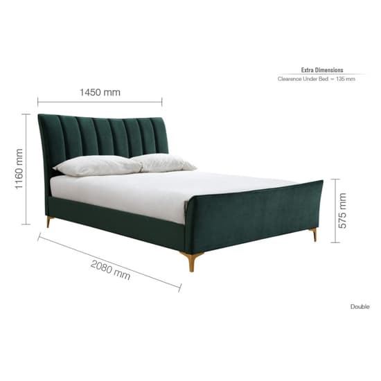 Claver Fabric Double Bed In Green_6