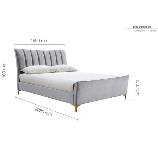 Claver Fabric King Size Bed In Grey_6