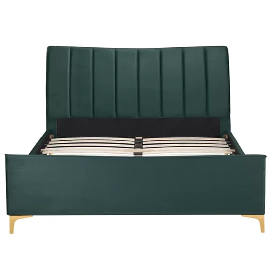 Claver Fabric Small Double Bed In Green_3