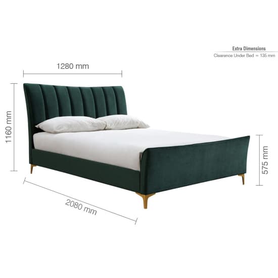 Claver Fabric Small Double Bed In Green_6