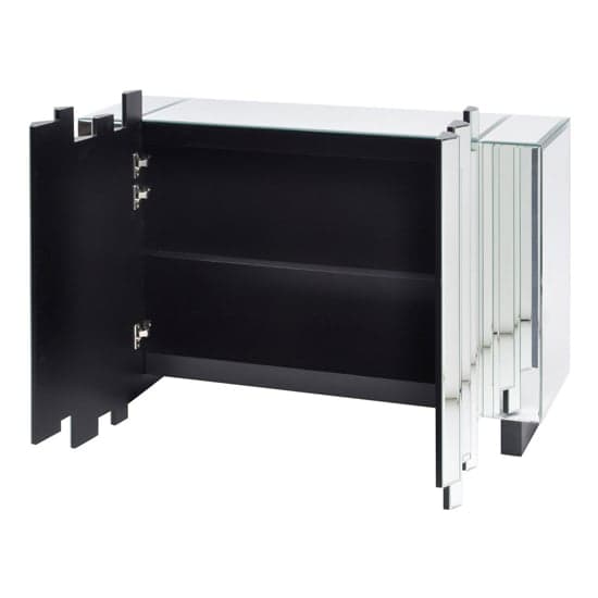 Claverdon Clear Glass Sideboard With 2 Doors In Mirrored_2