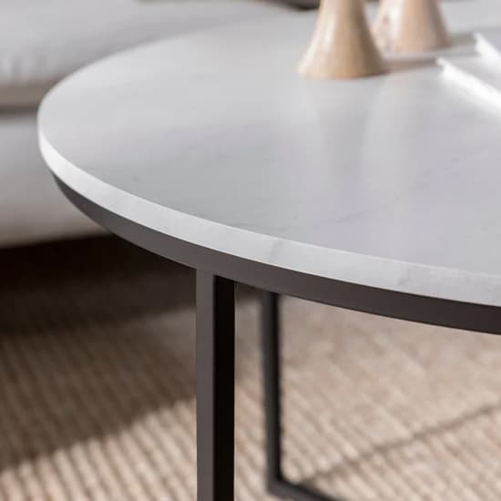Clayton Wooden Coffee Table In White Marble Effect_2