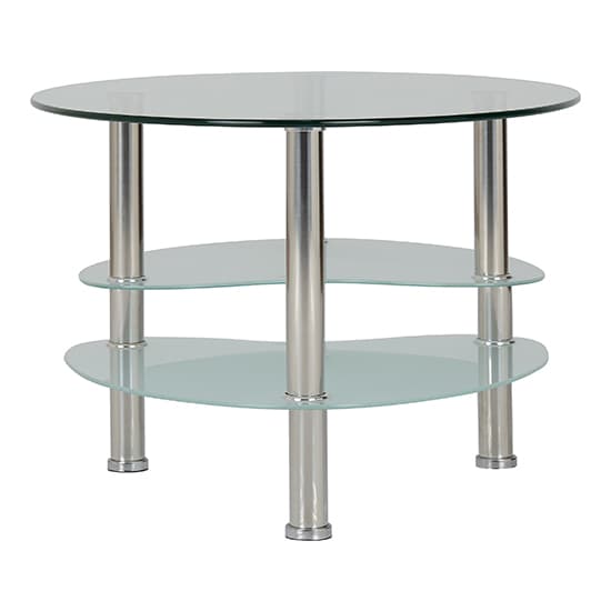 Cleish Clear Glass Coffee Table With Silver Legs Furniture in Fashion