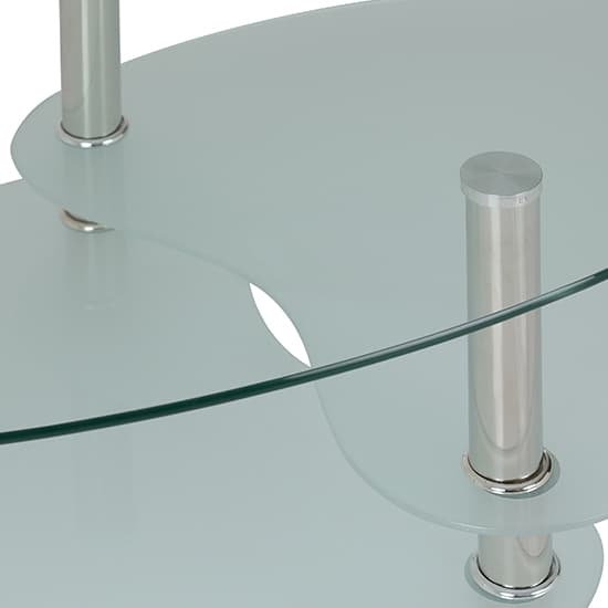 Cleish Clear Glass Coffee Table With Silver Legs Furniture in Fashion
