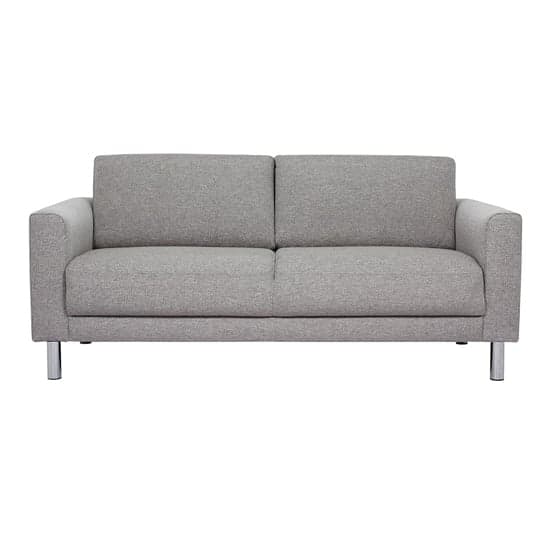 Clesto Fabric Upholstered 2 Seater Sofa In Light Grey_2