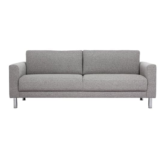 Clesto Fabric Upholstered 3 Seater Sofa In Light Grey_2