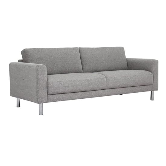 Clesto Fabric Upholstered 3 Seater Sofa In Light Grey_1