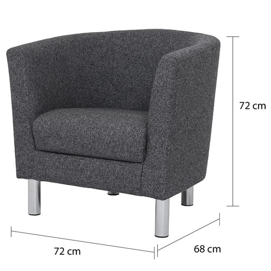 Clesto Fabric Upholstered Armchair In Anthracite_4
