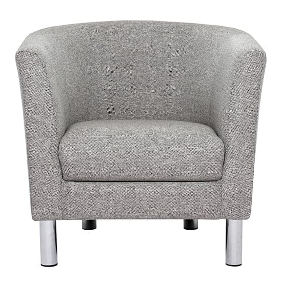 Clesto Fabric Upholstered Armchair In Light Grey_2
